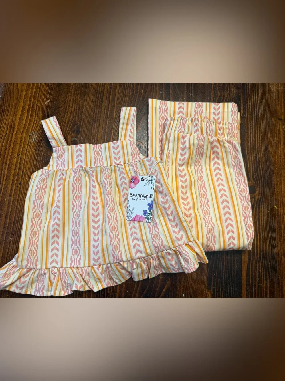Bearpaw Girls Peach Stripe Set 4T